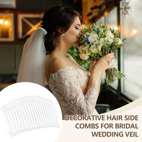 Miniatura 4 de 6 peines laterales de pelo de 3.15 pulgadas con 3 colores, peine de peluquero profesional para peinar y arreglarse, peines franceses para bodas