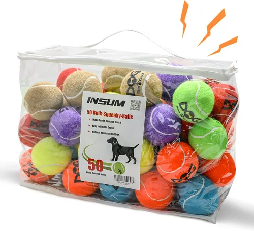 Miniatura 13 de INSUM Pelotas de tenis para perros, paquete de 12 pelotas duraderas no tóxicas de juguetes para perros al aire libre con bolsa de malla, certificado
