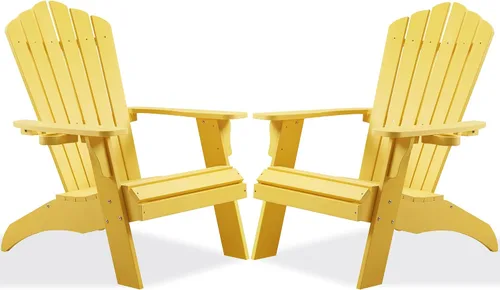 Miniatura 14 de Psilvam Silla Adirondack, silla para hoguera de madera de polietileno de gran tamaño con soporte para tazas, sillas de patio de soporte de 350 Blanco