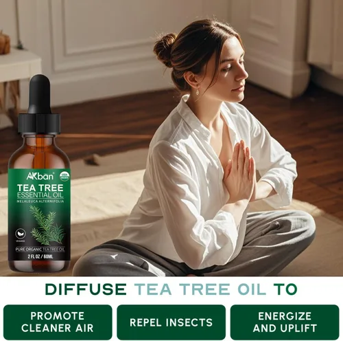 Miniatura 6 de AKBAN Aceite esencial de árbol de té y aceite de árbol de té para el tratamiento del cabello, 100% puro y natural, ideal para cabello, piel, uñas