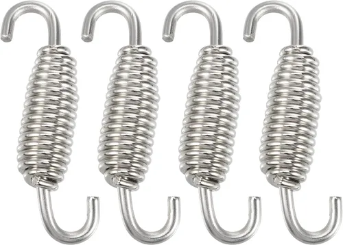 X AUTOHAUX 4 unids 2.165 in 2.17 "motocicleta silenciador tubo de escape resorte universal acero inoxidable tono plata