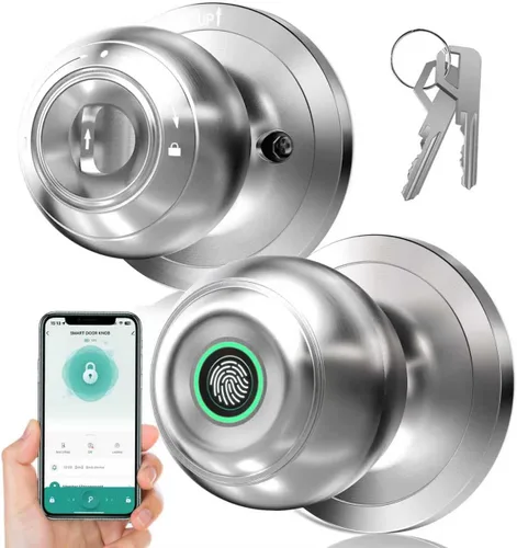 Miniatura 8 de Cerradura de Puerta con Huella Dactilar, Perilla Inteligente de Puerta con Huella Dactilar con Cerradura, Perilla de Puerta Biométrica con Control