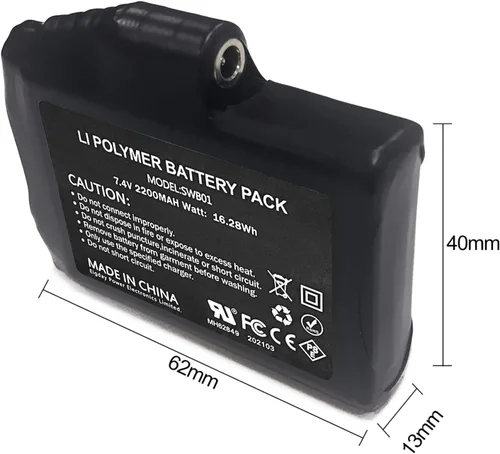 Miniatura 5 de Sun Will Baterías recargables de 7.4 V 2200 mAh para guantes calefactados, calcetines, sombreros, pasamontañas, máscara de esquí, ropa