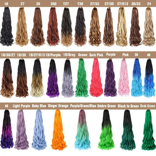 Miniatura 7 de COOKOO 9 paquetes de cabello rizado francés trenzado de 18 pulgadas, suave y flexible, cabello trenzado de alta calidad, rizos franceses, extensión