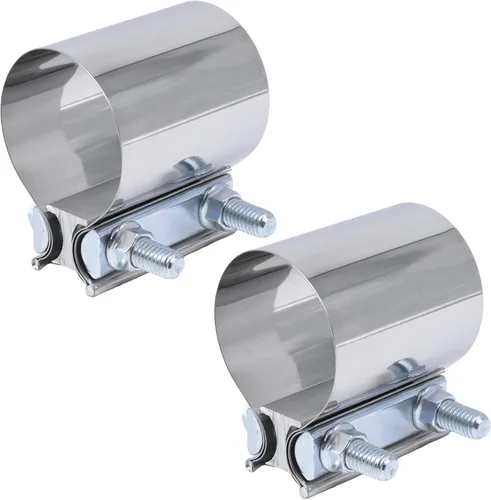 Abrazadera de tubo de escape JEEFHO de 2.5 pulgadas, abrazadera de unión por soldadura para tubo de escape de 2 pulgadas OD con manga de abrazadera