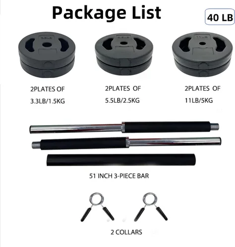 Miniatura 2 de Juego de pesas ajustables para pesas ajustables, pesas libres ajustables para entrenamiento en casa y gimnasio