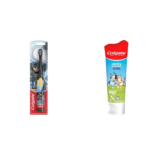 Miniatura 15 de Colgate, Máscaras de pijama para niños, cerdas extrasuaves, el color puede variar, 1 cepillo de dientes alimentado por batería, 1 unidad
