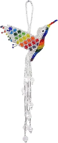 Miniatura 24 de Mia Jewel Shop - Figurina colgante decorativa de colibrí Figuras de pájaros para decoración del hogar Adorno de vidrio checo con cuentas