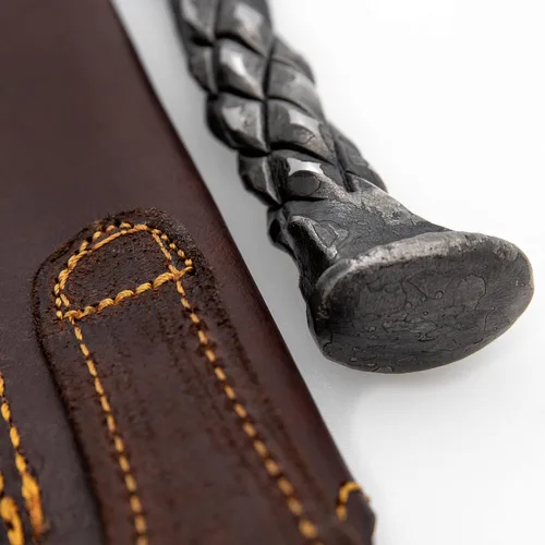 Miniatura 8 de WARRIORS QUEST™ - SideWinder Railroad Spike Knife - Cuchillo de acero al carbono forjado a mano y tratado térmicamente con funda de cuero de primera