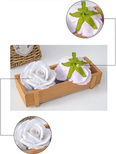 Miniatura 3 de 10 piezas de flores artificiales sin tallo de 3.9 in de cabeza de rosas artificiales estéticas para bodas, ramos, guirnaldas