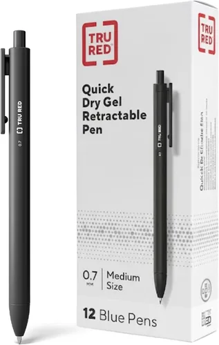 Miniatura 11 de TRU RED Bolígrafos de gel retráctiles, punta media de 0.028 in, tinta negra, paquete de 5 bolígrafos de secado rápido para notas sin manchas