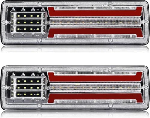 jose2015 Luces traseras de remolque de 24 V, barra de luz trasera de camión de 11.4 pulgadas, súper brillante, 62 luces LED de señal de giro, luz
