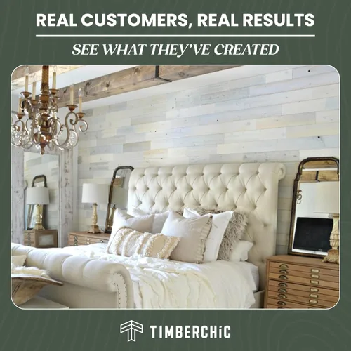 Miniatura 7 de Timberchic Paneles de Pared de Madera Recuperada – Tablones de Despegar y Pegar para Paredes de Acento – Paquete de Muestra de Decoración Rústica