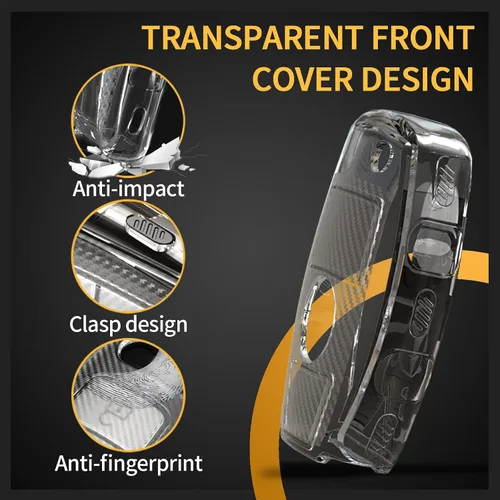 Miniatura 2 de Funda para llavero de TPU compatible con Mercedes Benz A B C CLA CLS E G GL GLA GLC GLE GLK GLS SL SLC SLK SLK SLS AMG Viano Textura de fibra