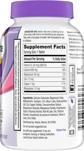 Miniatura 12 de Caltrate 600 Plus D3 Plus Minerals Tabletas de suplemento de calcio y vitamina D, suplemento de salud ósea y mineral para adultos, 120
