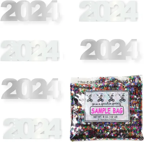 Miniatura 50 de Confetti Year 2024 Negro, Azul Royal Combo - 2 bolsas de media onza (1 oz)
