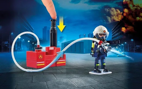 Miniatura 4 de Playmobil Bomberos con bomba de agua