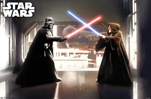 Miniatura 10 de Star Wars: Saga - First Duel Wall Poster, 22.4L x 14.7W, Barnwood Framed Version