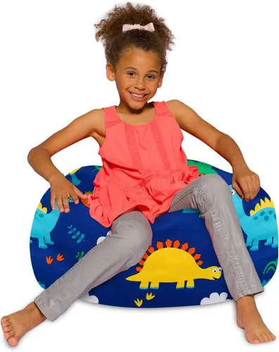 Miniatura 77 de Posh Creations - Sillón puff para niños, adolescentes y adultos, incluye funda extraíble y lavable a máquina, tamaño mediano de 27 pulgadas, lona