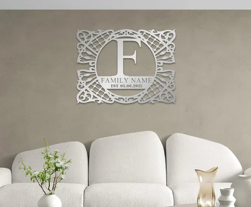 Miniatura 5 de Letrero de metal con nombre personalizado, arte de pared y decoración personalizada, regalo de apellido personalizado, letrero de árbol genealógico