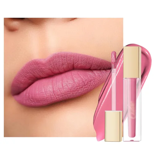 Miniatura 19 de Oulac Lápiz labial rojo líquido mate para mujer, lápiz labial de larga duración, impermeable, sin transferencia, fórmula cremosa de alta 【M08 1000