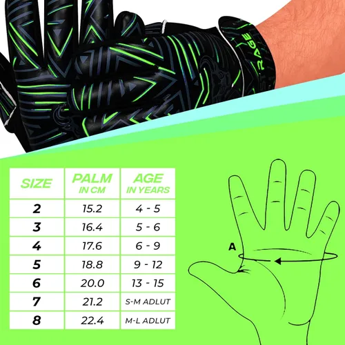 Miniatura 5 de BEAST RAGE Guantes de portero juvenil para niños, niños, niñas, guantes de portero de fútbol antideslizantes palma de látex de 4MM, agarre extra