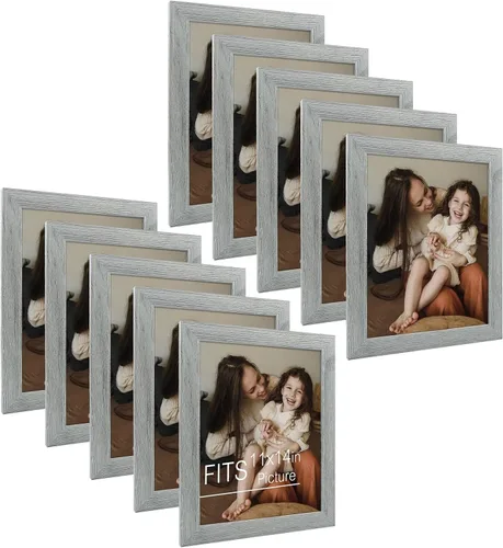 Miniatura 41 de Frametory, Marco de fotos de 5 x 7 pulgadas, estilo de grano envejecido, marcos para fotos o fotos de 5 x 7, diseño de moldeado ancho con vidrio