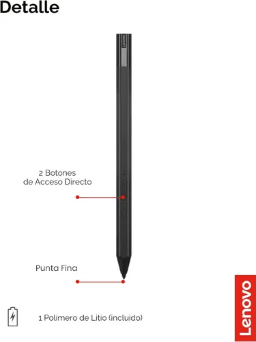 Miniatura 6 de Lenovo Precision Pen 2 (Laptop) – Carga USB-C – Reconocimiento de inclinación – El lápiz es compatible solo con ciertos dispositivos, Gris de Hierro