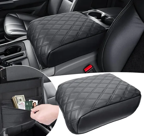 Miniatura 12 de Cubierta de consola central Sinvanho para Ford F150 F250 F350 F450 F550 2015-2025 con asiento de salto 40/20/40, cubierta protectora de reposabrazos