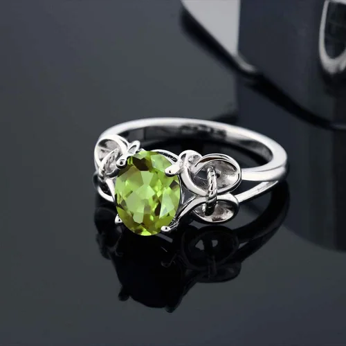 Miniatura 11 de Gem Stone King Anillo de compromiso ovalado con piedra natal para mujer, plata de ley 925, ovalado de 0.354 x 0.276 in, anillo de compromiso