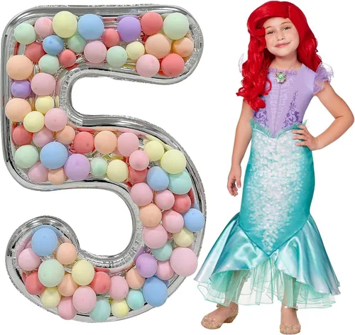 Miniatura 5 de Skywin Números grandes para decoración de fiestas: 8, números grandes para decoraciones de fiesta de 65 pulgadas (5.42 pies), marco de globo