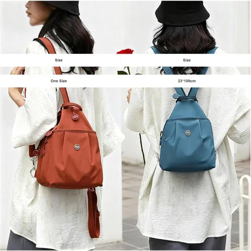 Miniatura 6 de Mochila convertible para mujer, impermeable, Oxford, 3 en 1, antirrobo, bolsa cruzada de viaje para viajes, Negro