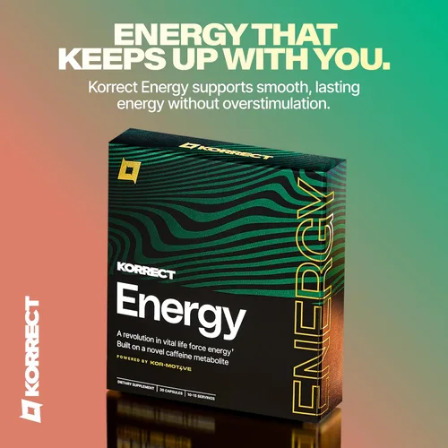 Miniatura 2 de Korrect Energy - Suplemento de paraxantina Energía limpia y apoyo de enfoque Alternativa de cafeína para claridad mental y resistencia sin