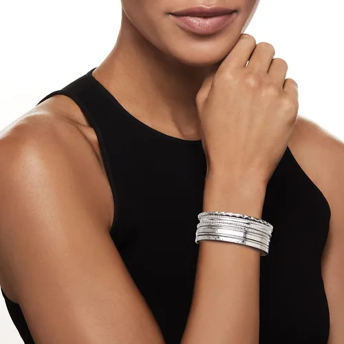 Miniatura 2 de Ross-Simons Italian Sterling Silver Jewelry Set 7 Assorted Texture Bangle Bracelets