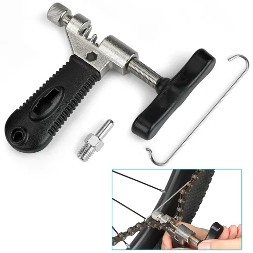 Miniatura 3 de Kit de herramientas para cadena de bicicleta con cadena de 6/7/8 velocidades, rompedor de cadena de bicicleta con gancho, alicates de eslabón y 6