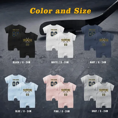 Miniatura 2 de BABYWEN Ropa de bebé, traje de hockey personalizado, camiseta de bebé para recién nacido, regalos para niños y niñas