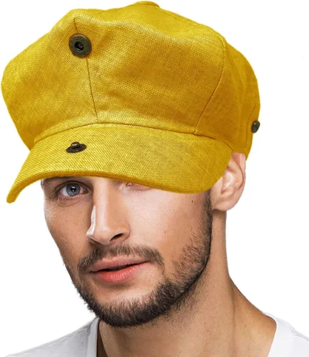 Miniatura 5 de Gorra de Manzana 100% Lino Snap Front Newsboy Drivers Cabbie Gatsby para hombre