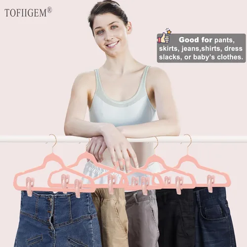 Miniatura 4 de TOFIIGREM Clips de terciopelo rosa claro, 20 unidades, clip de terciopelo antideslizante para pantalones y faldas de terciopelo, clips fuertes