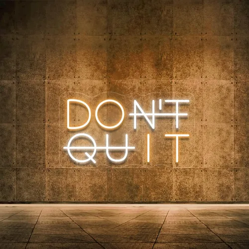 Letrero de neón LED con texto en inglés "Don't Quit" para decoración de pared, luces de neón "DO IT" para decoraciones de fiestas, luces de neón con