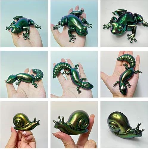 Miniatura 6 de Moldes de resina de silicona, 3 moldes de resina epoxi de animales, moldes de resina de silicona de rana, moldes de resina de caracoles de lagarto