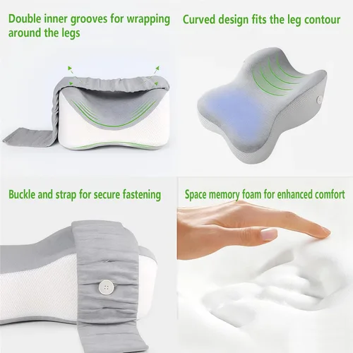 Miniatura 3 de Almohada ergonómica de espuma viscoelástica para adultos con correa ajustable, cojín grande para aliviar el dolor de ciática, soporte de cadera