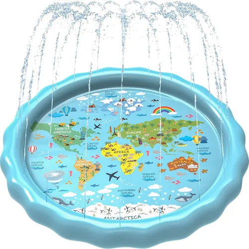 Miniatura 10 de SplashEZ Almohadilla de Salpicaduras Antideslizante para Niños y Perros, 69'' Almohadilla de Salpicaduras Extra Grande con Rociador para Niños