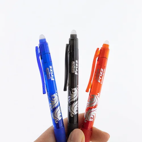 Miniatura 7 de BAZIC Frizz 17067 - Bolígrafo retráctil de gel borrable de colores surtidos con empuñadura, paquete de 3