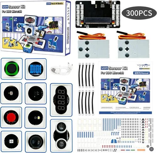 Miniatura 6 de Yahboom Kit de programación de bloques de construcción, módulo de sensor con micro bit V2 codificación STEM Kit de robot DIY Educación programable