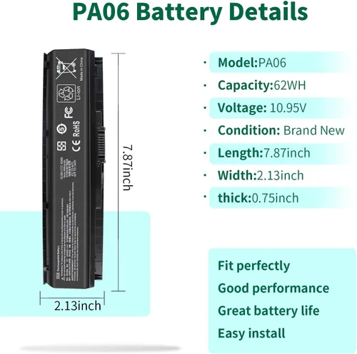 Miniatura 2 de PA06 849911-850 - Batería para portátil HP Omen 17 17-w 17-ab200 17t-ab00 17-w200 Series 17-w053dx 17-w253dx 17-w033dx 17-ab011nl 849571-221 8
