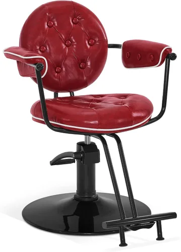 Miniatura 10 de BarberPub Silla de peluquería para estilista, silla de peluquería hidráulica, peluquería y salón en casa 8435 (negro)