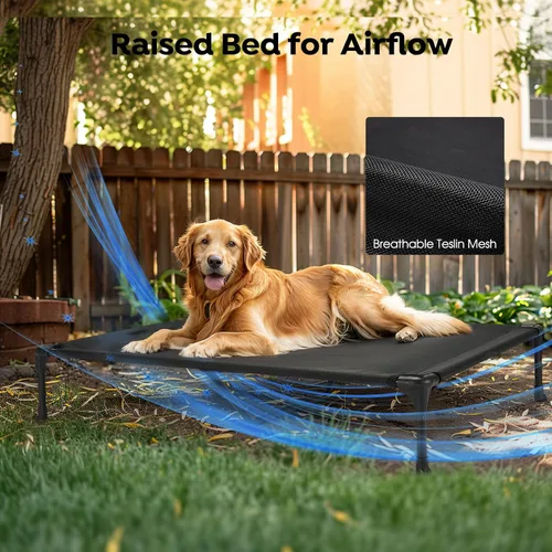 Miniatura 6 de Veehoo Cama elevada ortopédica para perros con cojín de felpa esponjosa, camas elevadas para perros grandes, sofá suave para mascotas