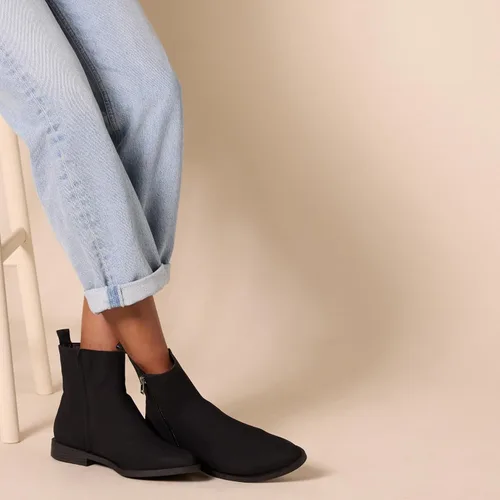 Miniatura 3 de Tienda Essentials Botines planos con cremallera exterior para mujer