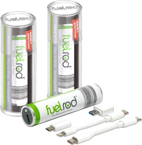 FuelRod Kit de cargador portátil USB-C, paquete de 2, incluye todos los cables y adaptadores compatibles con todas las tabletas y teléfonos