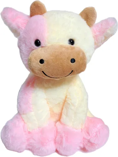 Miniatura 4 de BSVOME Vaca de peluche de 9 pulgadas de peluche suave y lindo, muñeca de vaca para niños y niñas